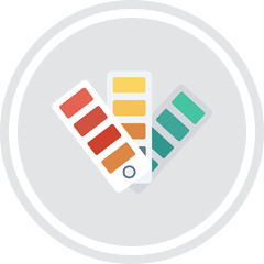 Icon of website design color palette.